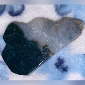 Moss Agate and Quartz Cloud Carving